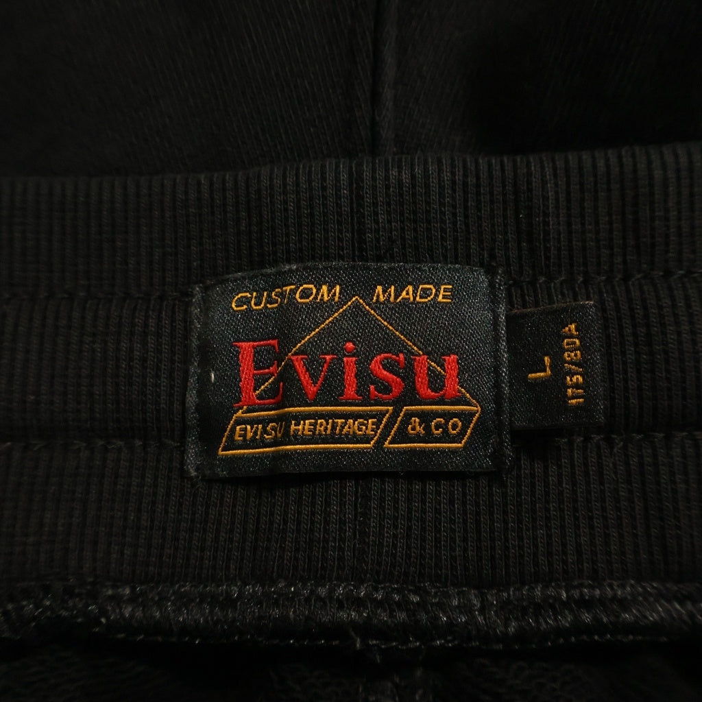 EVISU(エビス) カモメと鶴の恩返し大黒プリント レギュラーフィット スウェットパンツ ブラック 2EAHTM5SP1237XXCT