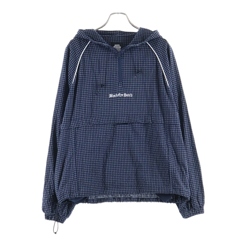 THE BLACK EYE PATCH(ブラックアイパッチ) GRID PATTERNED OE LOGO ANORAK グリッドパターン OEロゴ アノラックパーカー ジャケット ネイビー BEP-25SS-076