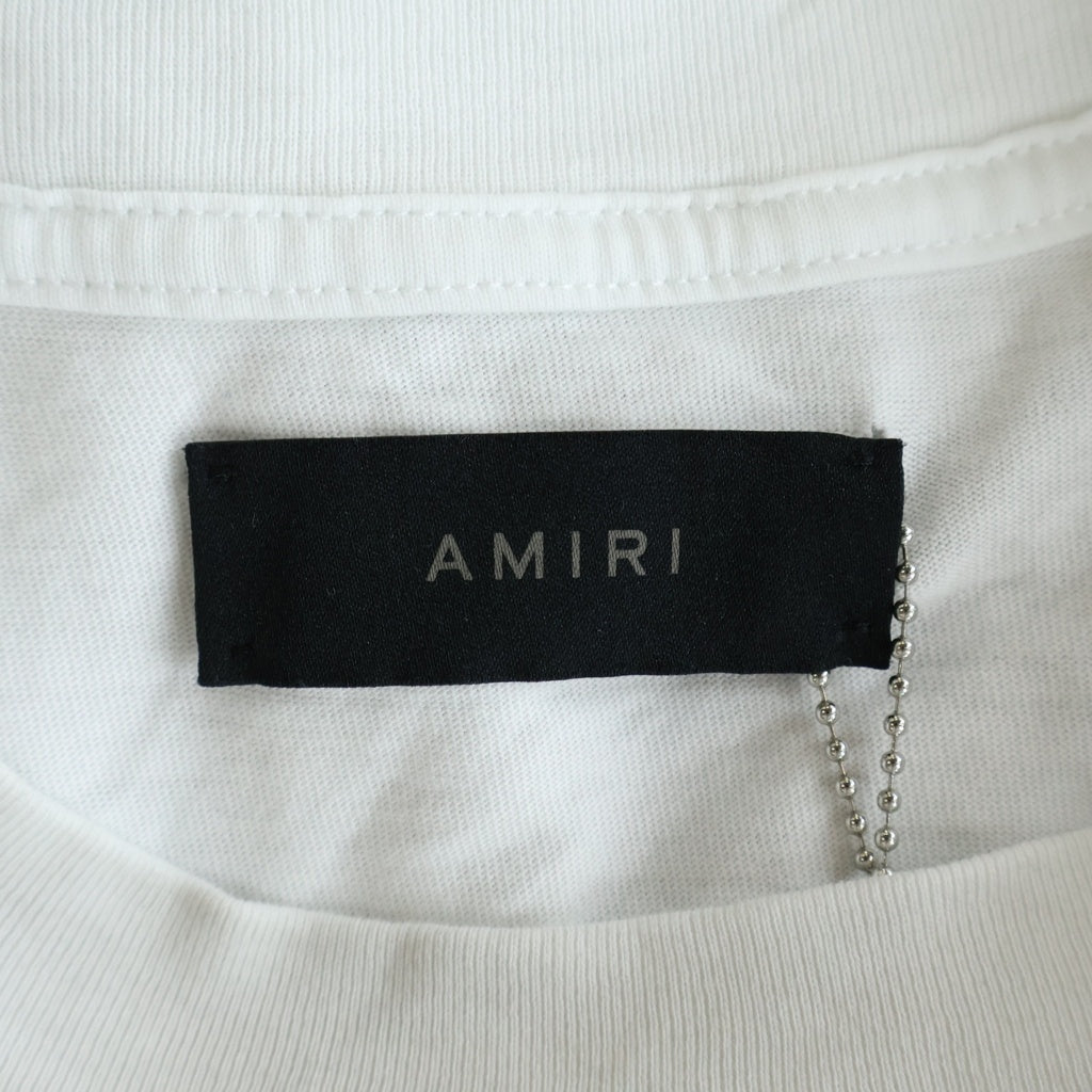 AMIRI(アミリ) 24AW Shotgun Embroidered Logo Crewneck T-Shirt MA ロゴショットガン Tシャツ 半袖カットソー ホワイト AMJYTE1059