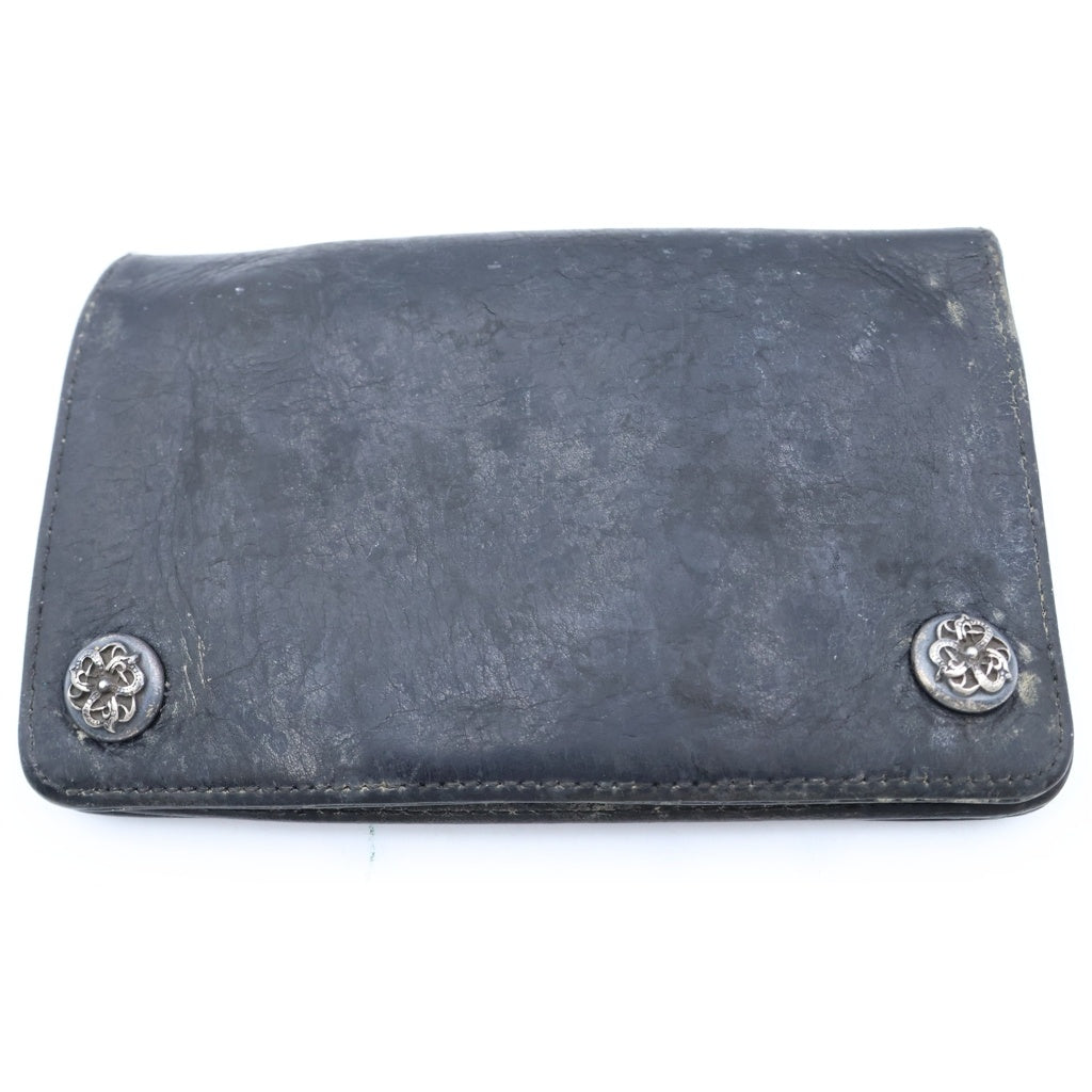 CHROME HEARTS(クロムハーツ) 1ZIP 1ジップ ケルティックボールボタン レザーウォレット 財布 ブラック