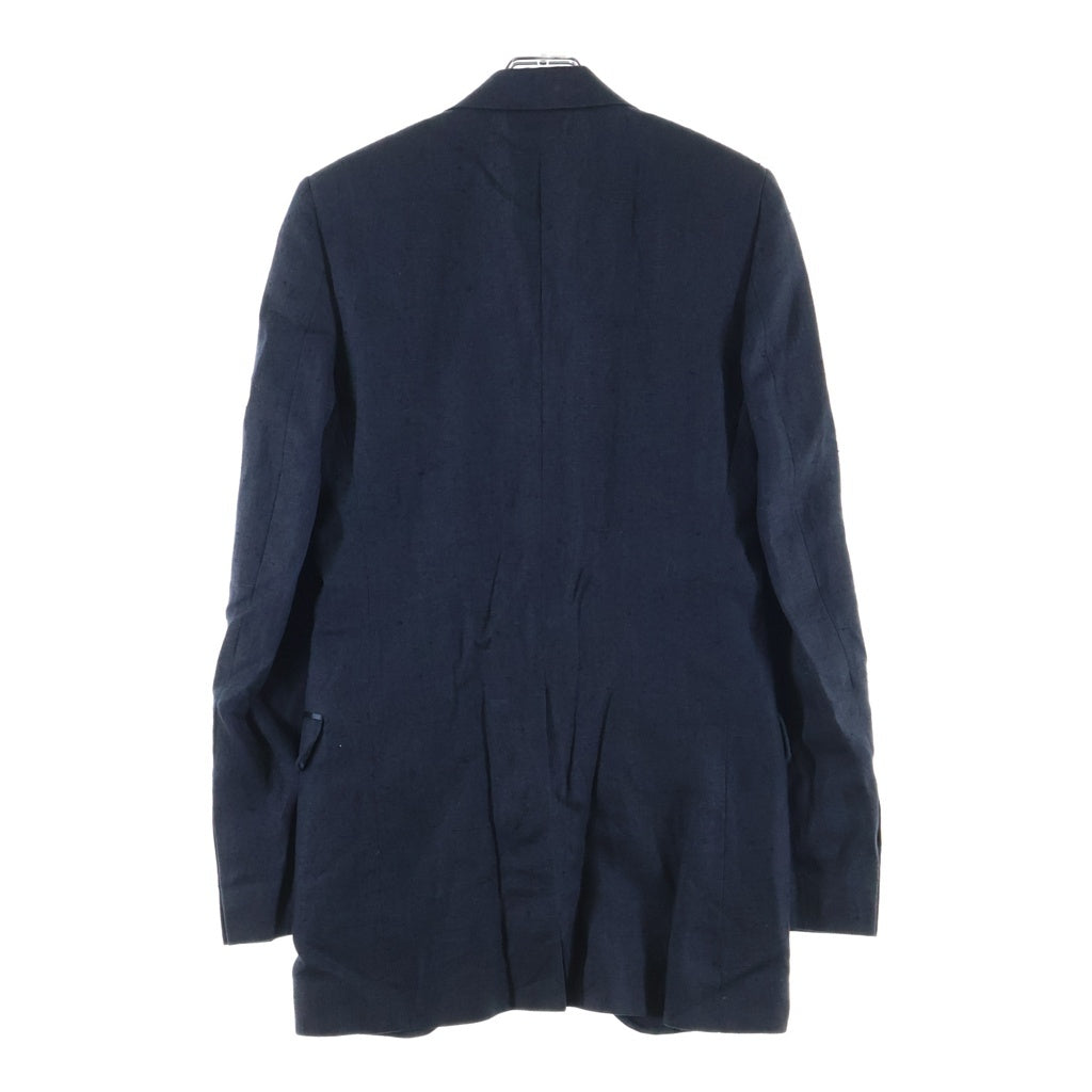 DOLCE & GABBANA(ドルチェアンドガッバーナ) リネン ラペル素材切替 2B シングルテーラードジャケット ブラック