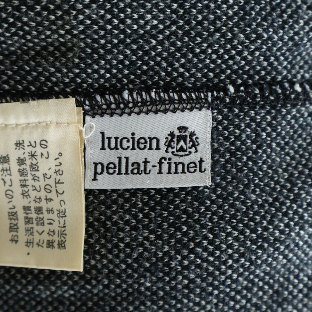 lucien pellat-finet(ルシアンペラフィネ) LEAF COTTON SWEATER カシミヤ混 リーフデザイン 長袖セーター ブラック