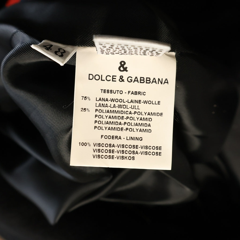 DOLCE & GABBANA(ドルチェアンドガッバーナ) ショート丈 3ボタン ウールPコート ブラック