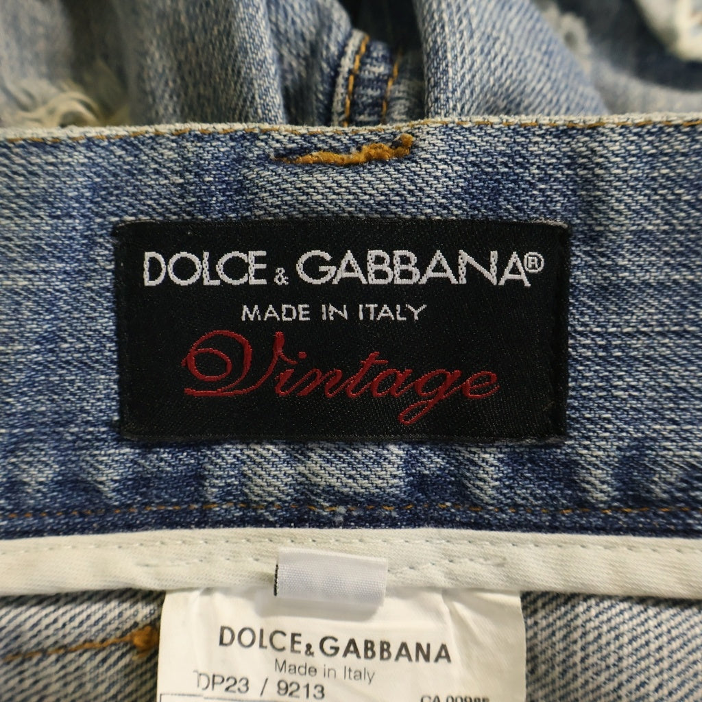 DOLCE & GABBANA(ドルチェアンドガッバーナ) 04SS 再構築 ベッカムデニム ダメージ加工デニムパンツ インディゴ TDP23 9213