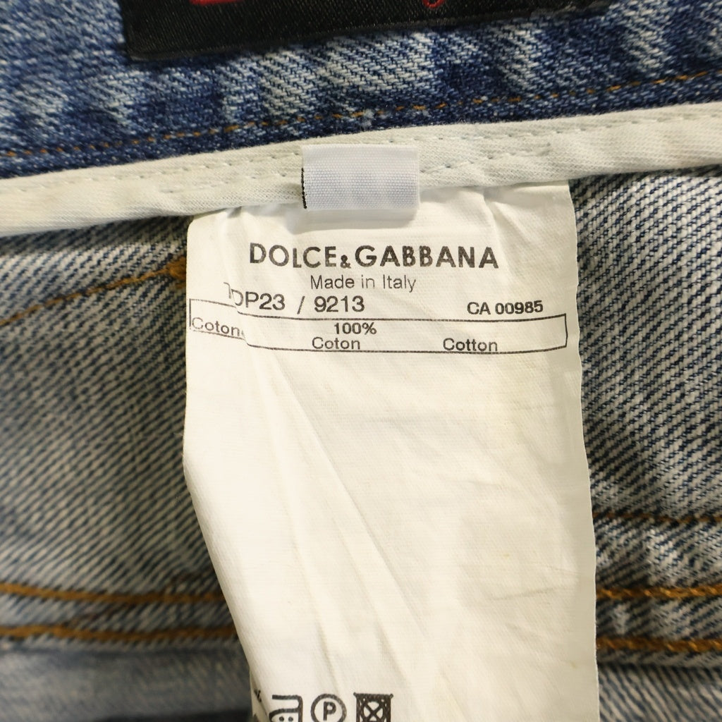 DOLCE & GABBANA(ドルチェアンドガッバーナ) 04SS 再構築 ベッカムデニム ダメージ加工デニムパンツ インディゴ TDP23 9213
