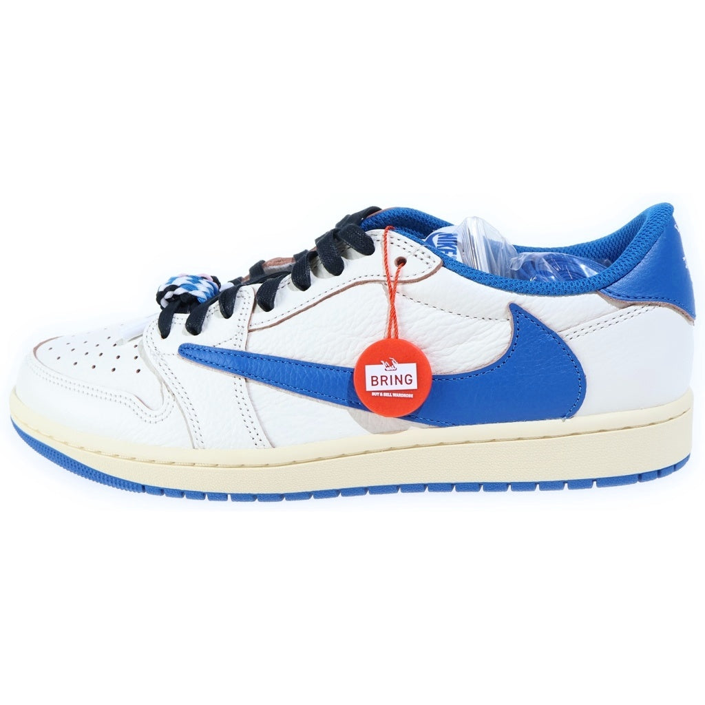 NIKE(ナイキ) ×TRAVIS SCOTT FRAGMENT DESIGN AIR JORDAN LOW トラヴィススコット フラグメント エアジョーダン 1 ローカットスニーカー ホワイト/ブルー US10.5/28.5cm DM7866-104