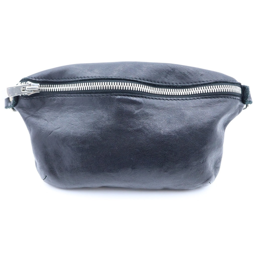GUIDI(グイディ) SMALL FUNNY BAG スモール ファニー レザー クロスボディバッグ ブラック BV06