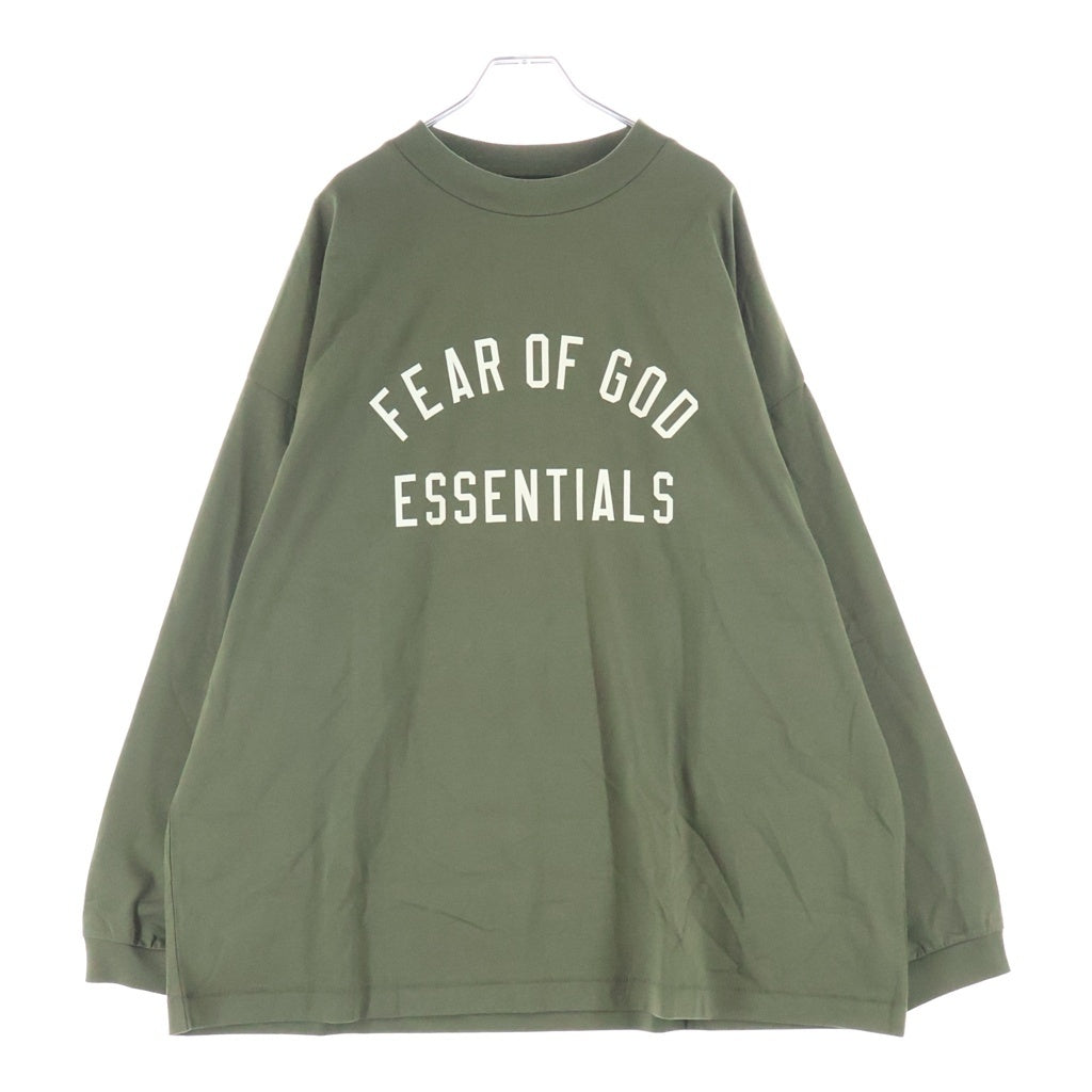 FEAR OF GOD ESSENTIALS(フィアオブゴッド エッセンシャルズ) ブランドロゴ プリント長袖Tシャツ カットソー カーキ