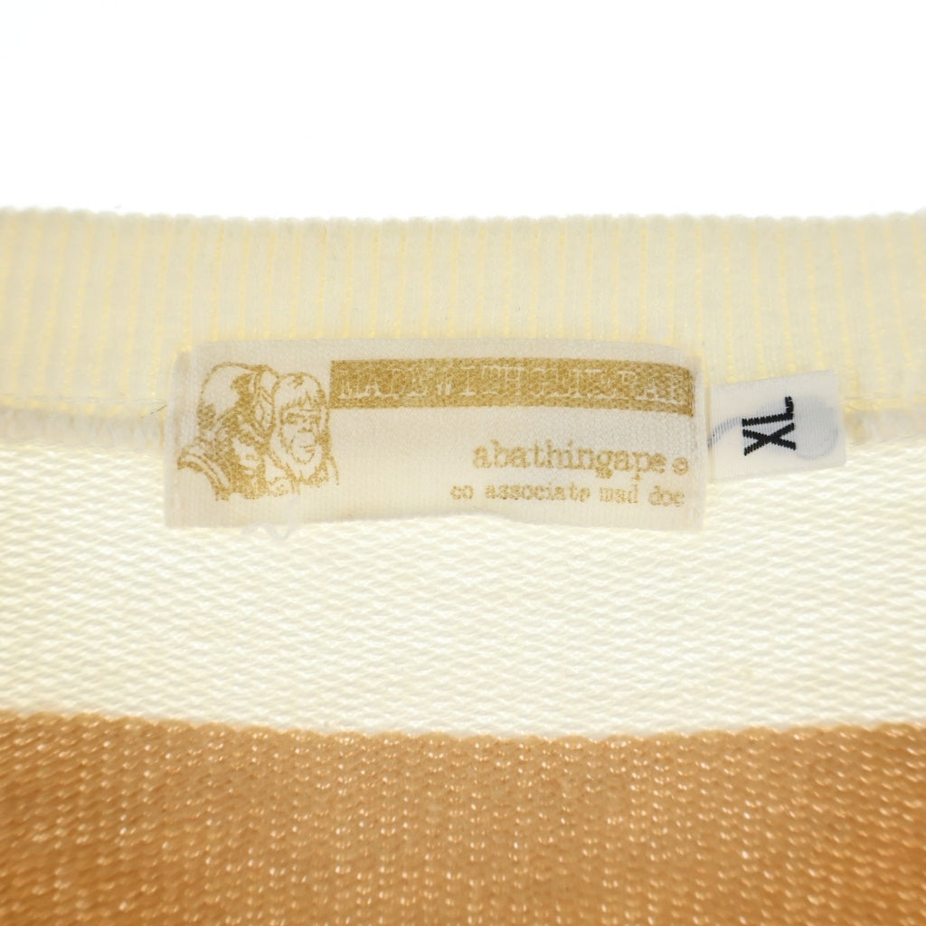 A BATHING APE(アベイシングエイプ) 90s 初期 クルーネック ボーダー 長袖Tシャツ カットソー マルチカラー