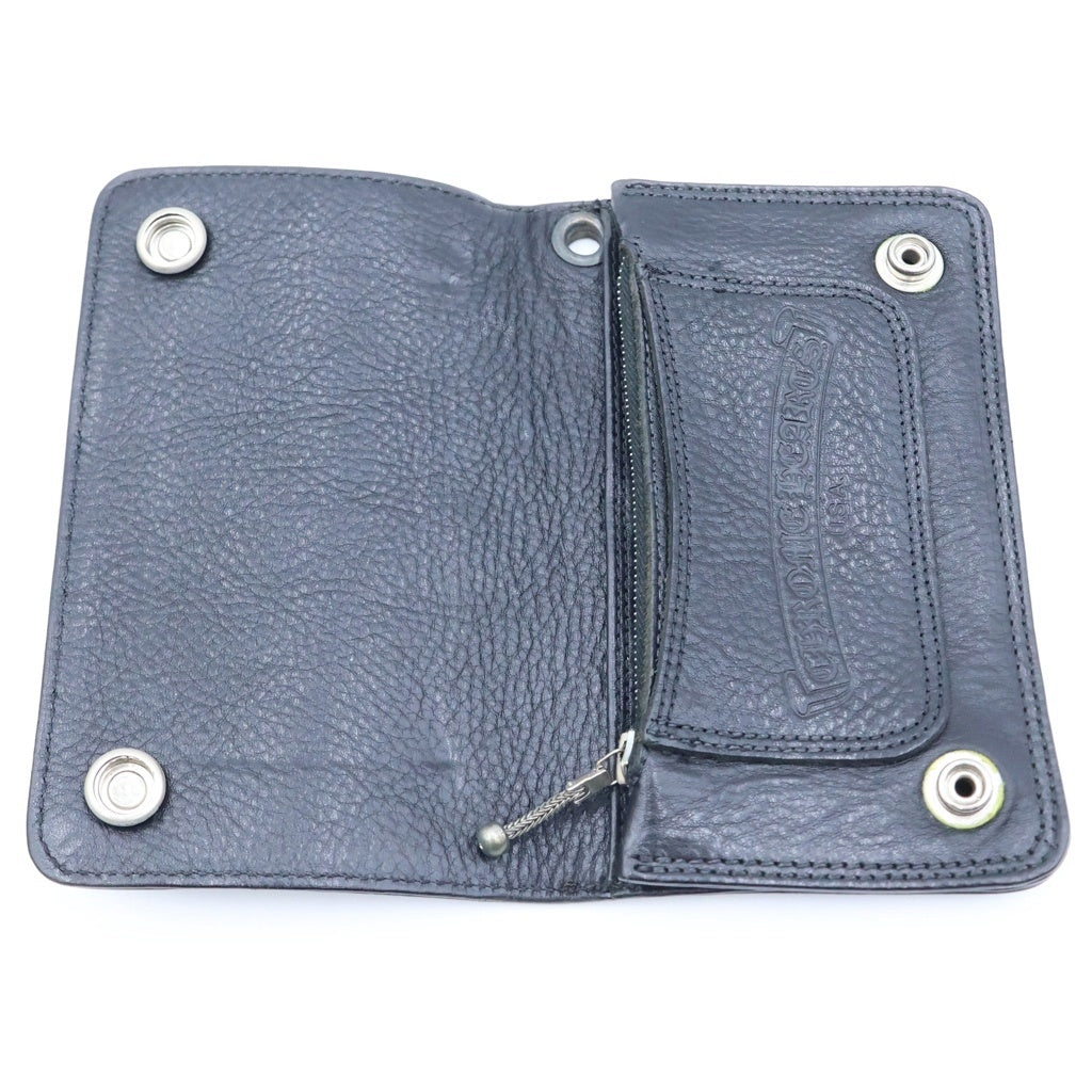 CHROME HEARTS(クロムハーツ) 1ZIP 1ジップ フローラルボタン レザーウォレット 財布