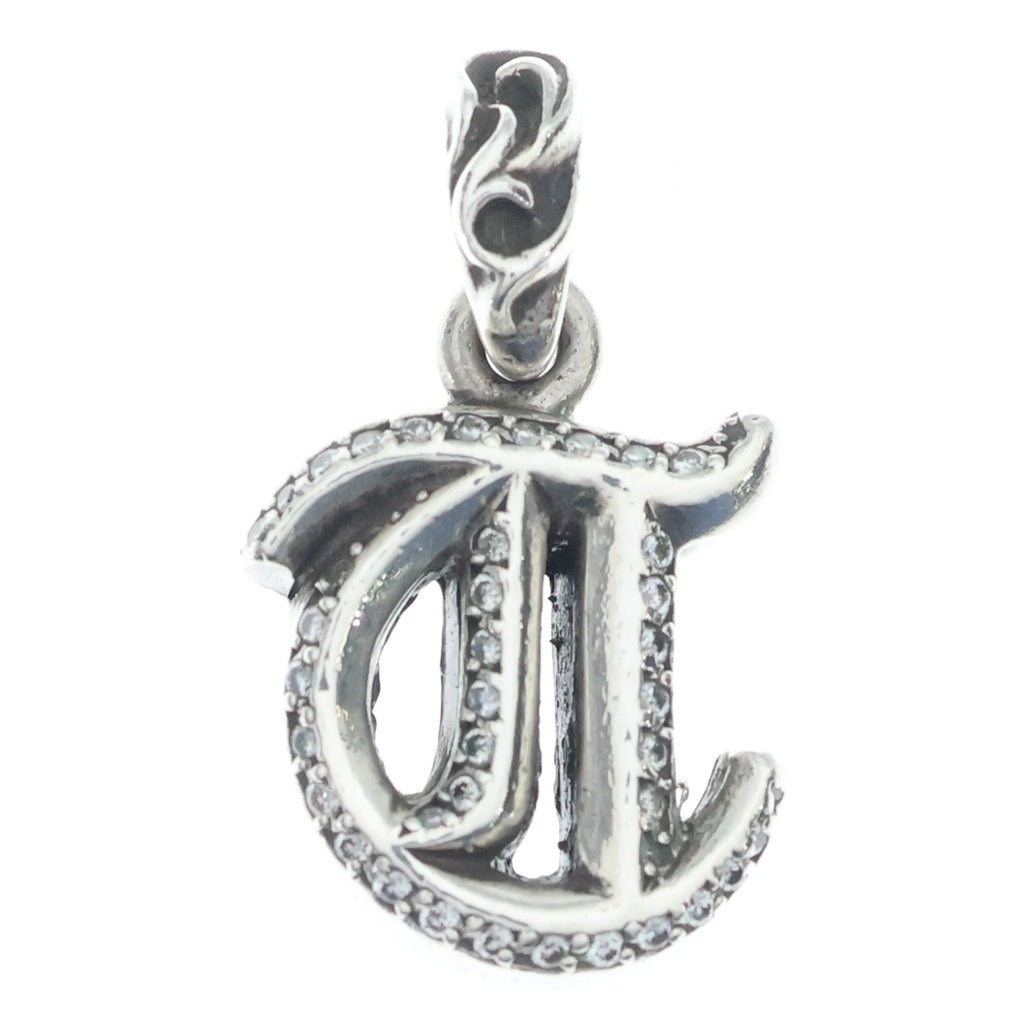 CHROME HEARTS(クロムハーツ) P/D STACK ALPHABET PVE D アルファベットスタックチャーム Tイニシャル シルバーネックレストップ