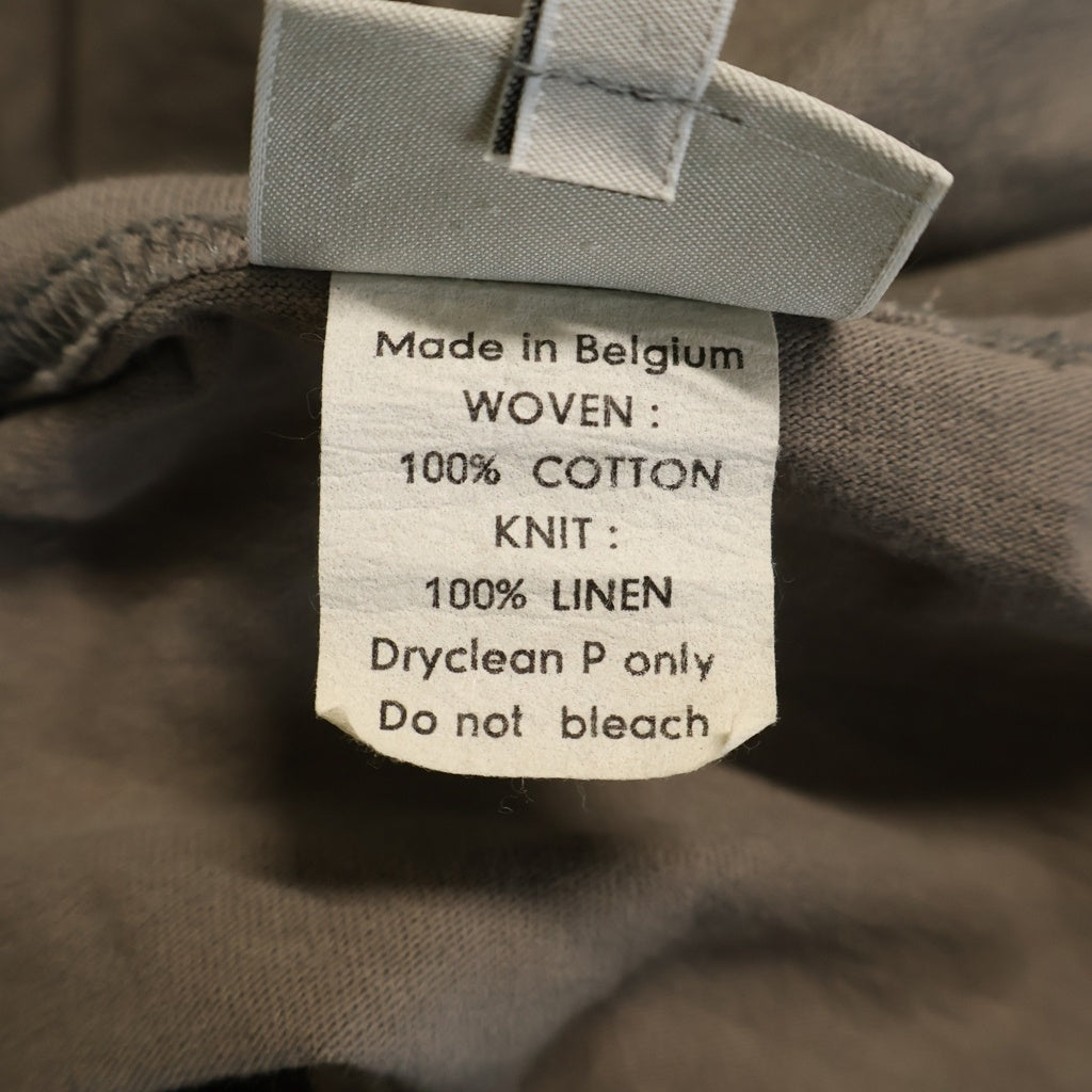 DRIES VAN NOTEN(ドリスヴァンノッテン) 90s ライカ期 リネン Vネック 素材切替 長袖セーター ベージュ 3151-7004