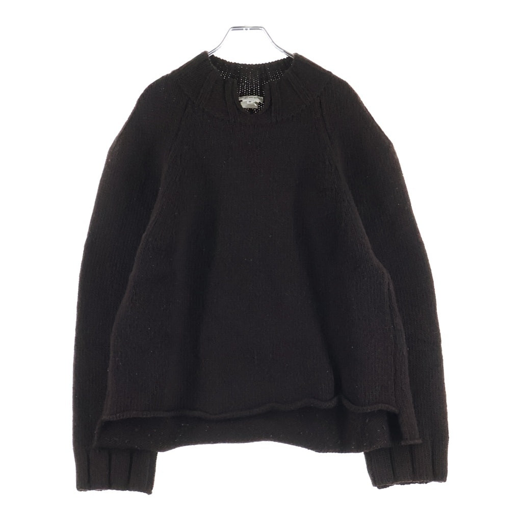 DRIES VAN NOTEN(ドリスヴァンノッテン) 90s ライカ期 アーカイブ ショート丈 ウール 長袖セーター ブラウン 3951-6011