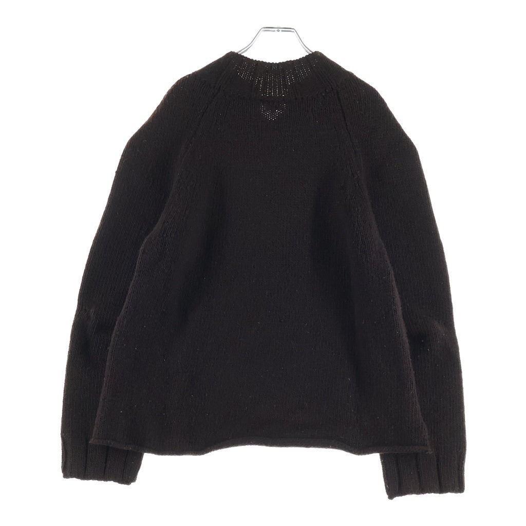 DRIES VAN NOTEN(ドリスヴァンノッテン) 90s ライカ期 アーカイブ ショート丈 ウール 長袖セーター ブラウン 3951-6011