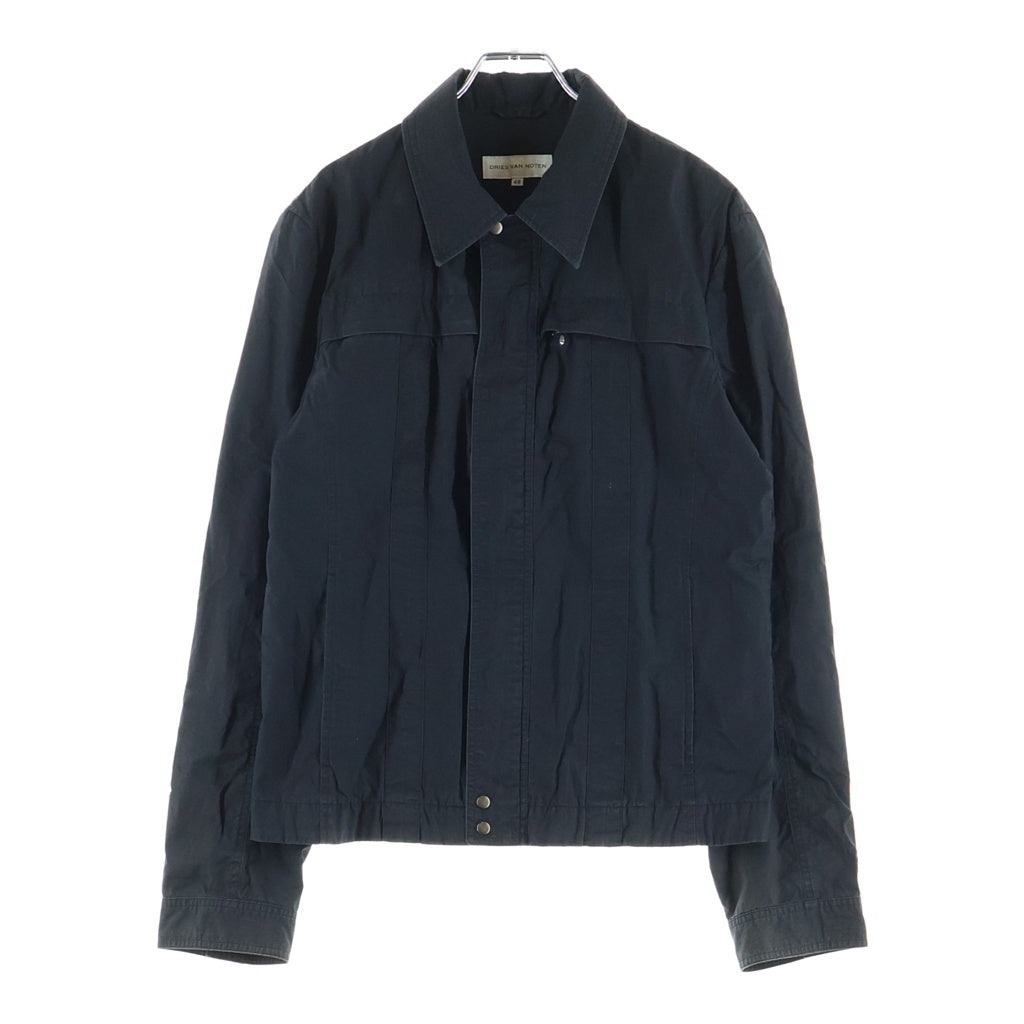 DRIES VAN NOTEN(ドリスヴァンノッテン) 90s ライカ期 コットン ジップアップシャツジャケット ブラック 3152-1504