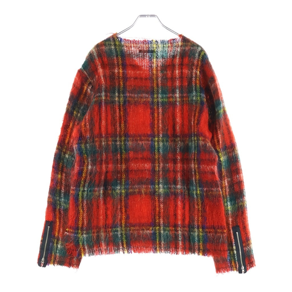 RAF SIMONS(ラフシモンズ) 97AW ARCHIVE アーカイブ タータンチェック ウール モヘア ニット 長袖セーター レッド