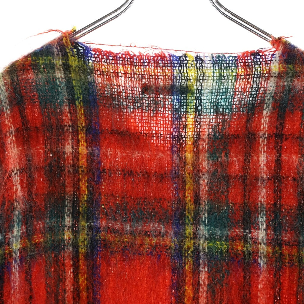 RAF SIMONS(ラフシモンズ) 97AW ARCHIVE アーカイブ タータンチェック ウール モヘア ニット 長袖セーター レッド