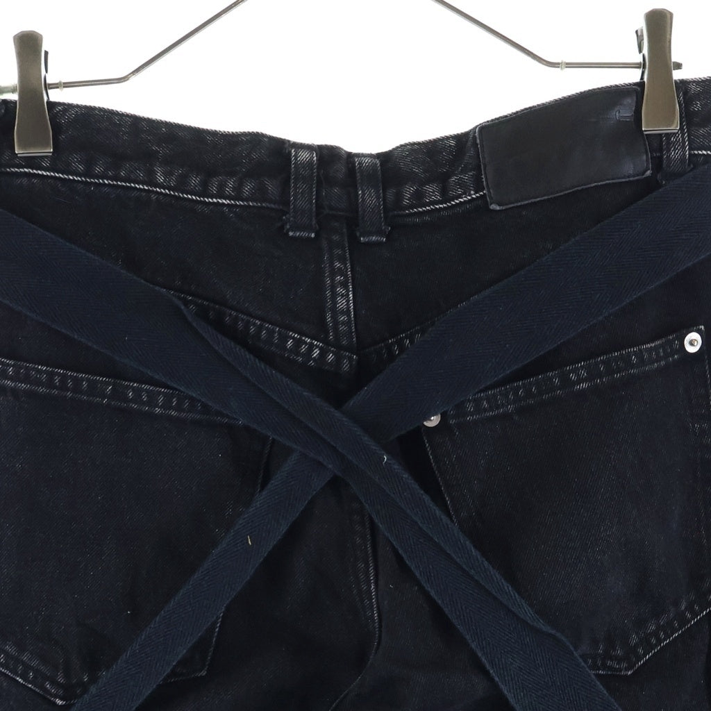JOHN LAWRENCE SULLIVAN(ジョンローレンスサリバン) STRAP DENIM PANTS ストラップ デニムパンツ ブラック 2B013-0321-28