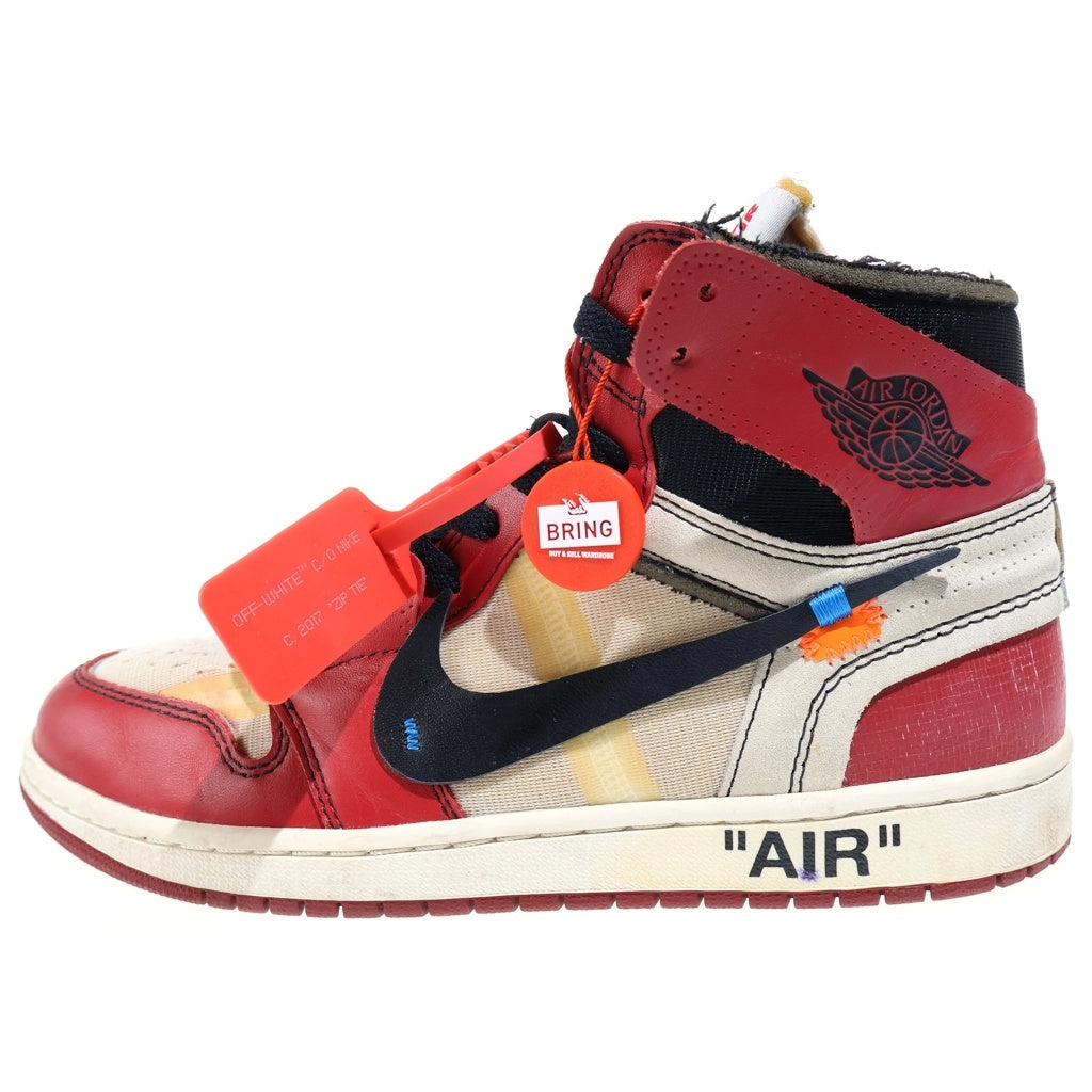 NIKE(ナイキ) ×OFF-WHITE THE 10 AIR JORDAN 1 CHICAGO オフホワイト ザテン エアジョーダン シカゴ ハイカットスニーカー レッド/ホワイト US9.5/27.5cm AA3834-101