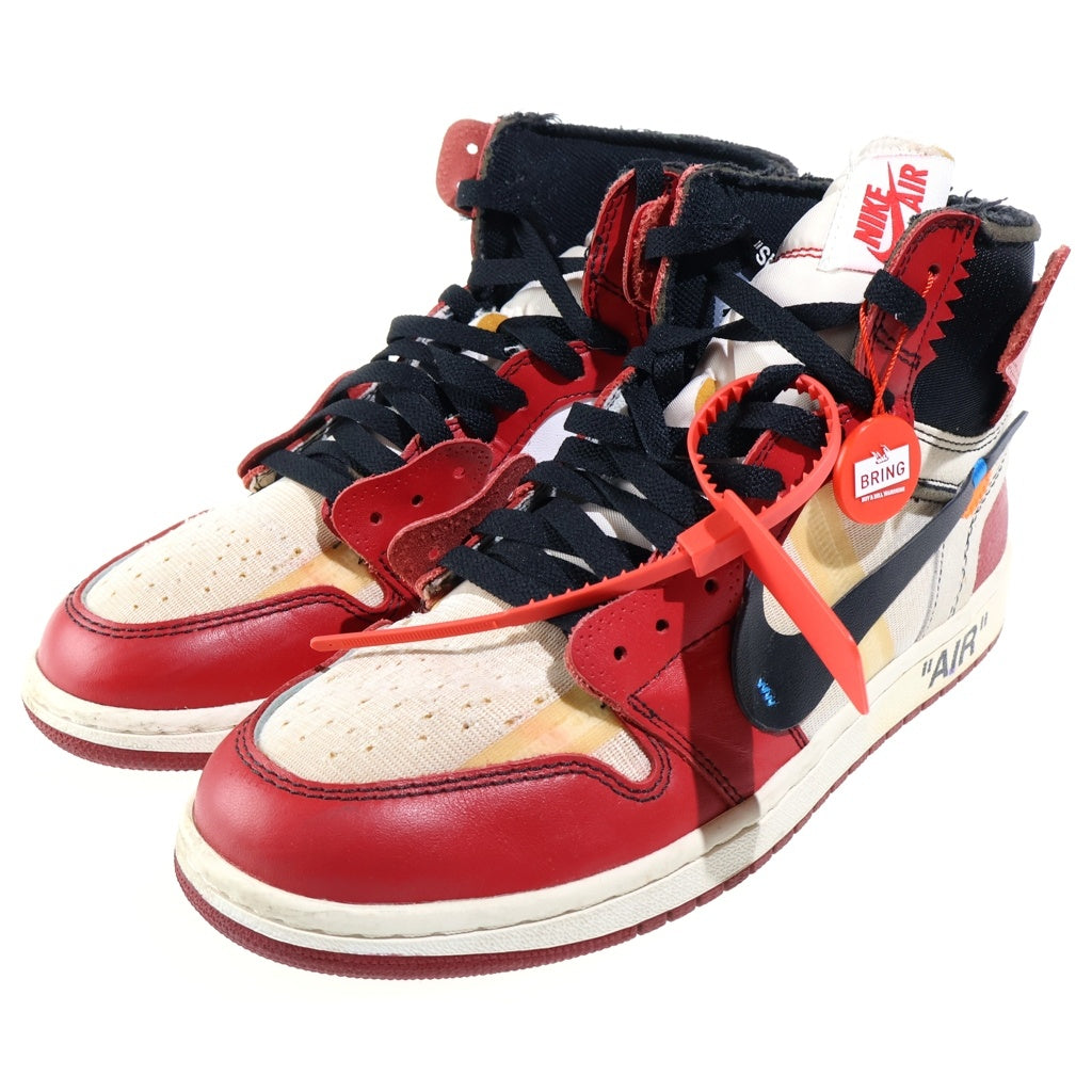 NIKE(ナイキ) ×OFF-WHITE THE 10 AIR JORDAN 1 CHICAGO オフホワイト ザテン エアジョーダン シカゴ ハイカットスニーカー レッド/ホワイト US9.5/27.5cm AA3834-101