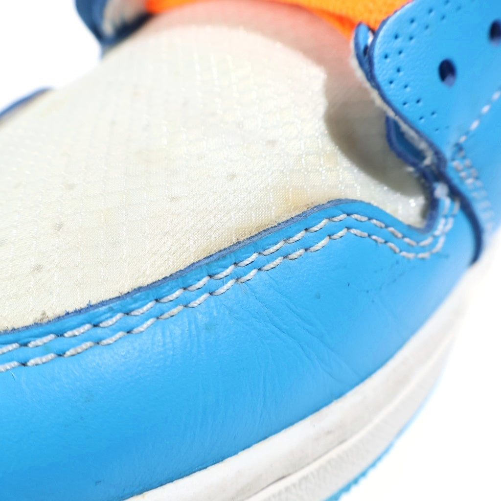 NIKE(ナイキ) ×OFF-WHITE AIR JORDAN 1 POWDER BLUE UNC オフホワイト エアジョーダン1 パウダーブルー ハイカットスニーカー ホワイト/ブルー US8.5/26.5cm AQ0818-148