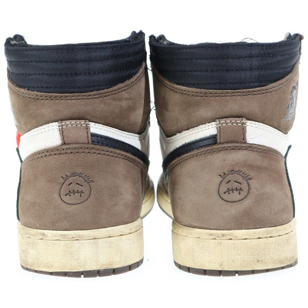 NIKE(ナイキ) ×TRAVIS SCOTT AIR JORDAN 1 HIGH OG TS SP トラヴィススコット エアジョーダン1 ハイカットスニーカー ブラウン/ホワイト US8.5/26.5cm CD4487-100