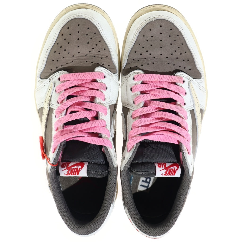 NIKE(ナイキ) ×TRAVIS SCOTT AIR JORDAN1 LOW OG SP トラヴィススコット エアジョーダン1 リバースモカ ローカットスニーカー ブラウン/ホワイト US7/25.0cm DM7866-162