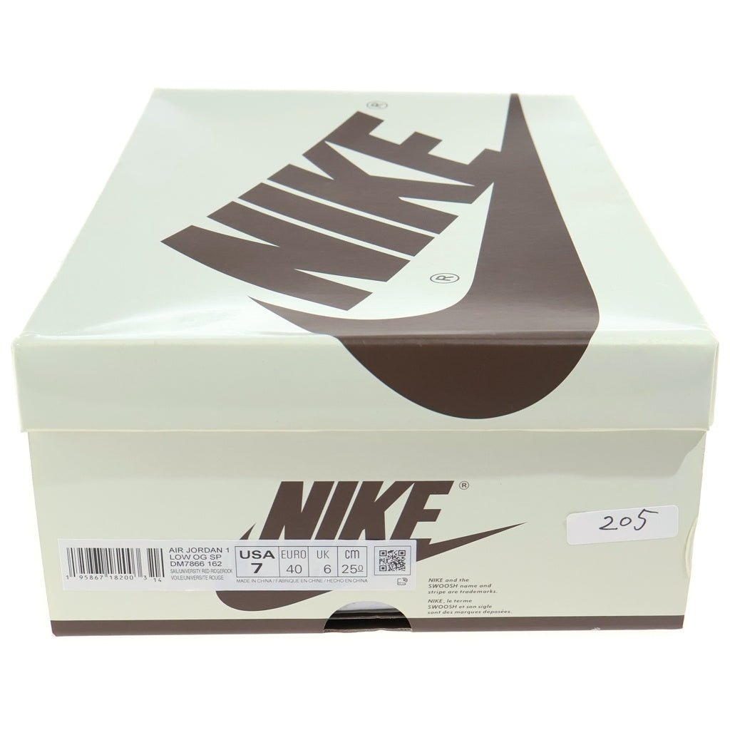 NIKE(ナイキ) ×TRAVIS SCOTT AIR JORDAN1 LOW OG SP トラヴィススコット エアジョーダン1 リバースモカ ローカットスニーカー ブラウン/ホワイト US7/25.0cm DM7866-162