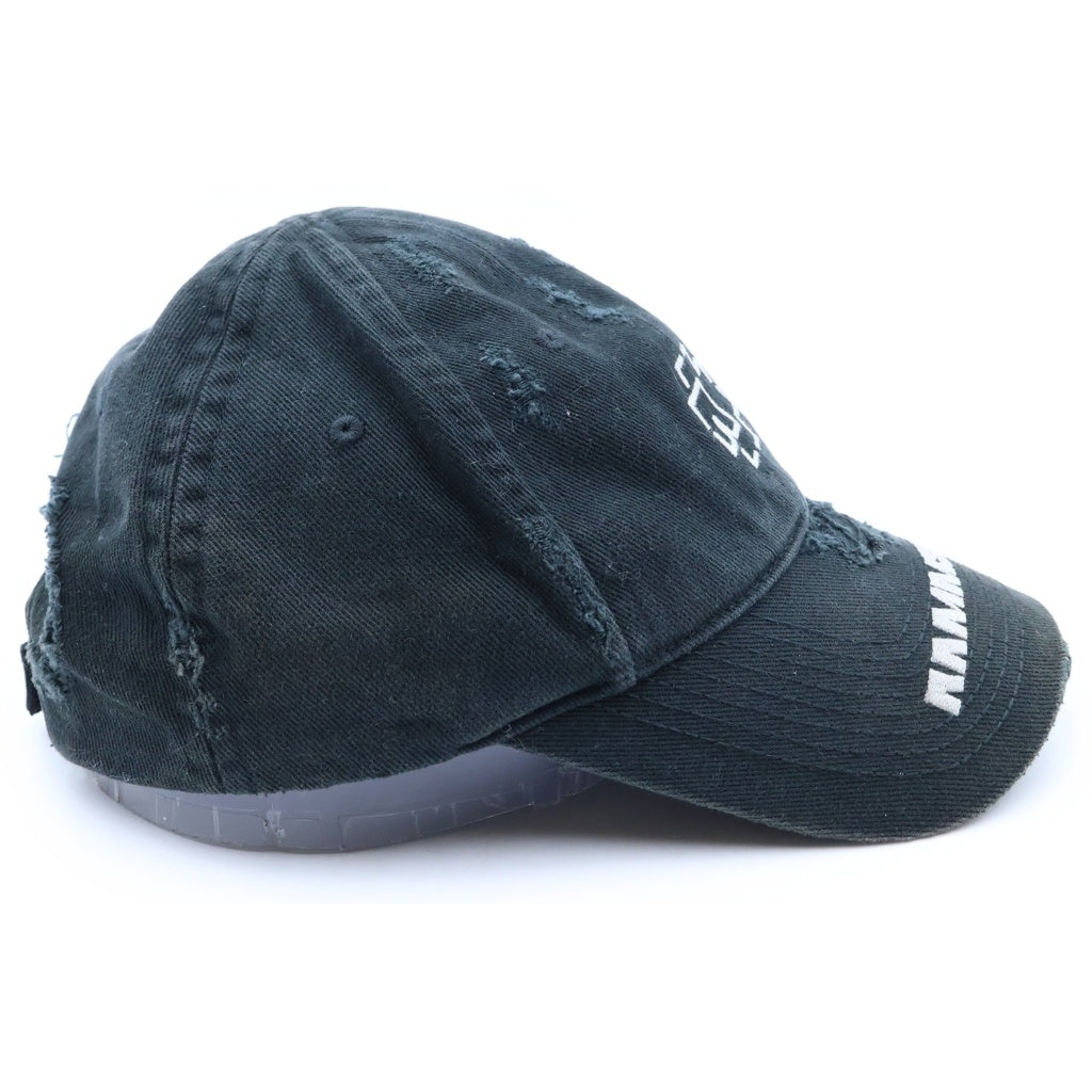 BALENCIAGA(バレンシアガ) 21SS RAMMSTEIN CAP ダメージ加工 ベースボールキャップ ブラック 670765 410B2