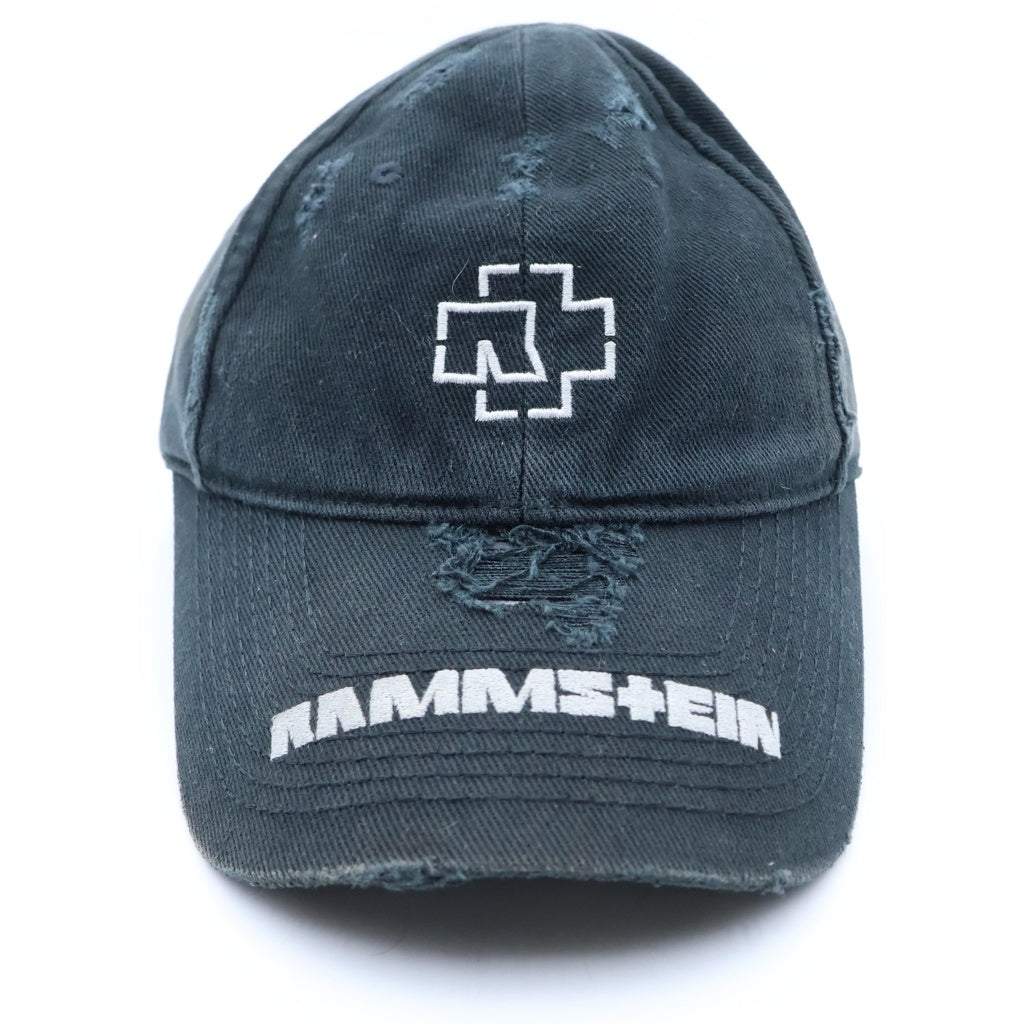 BALENCIAGA(バレンシアガ) 21SS RAMMSTEIN CAP ダメージ加工 ベースボールキャップ ブラック 670765 410B2