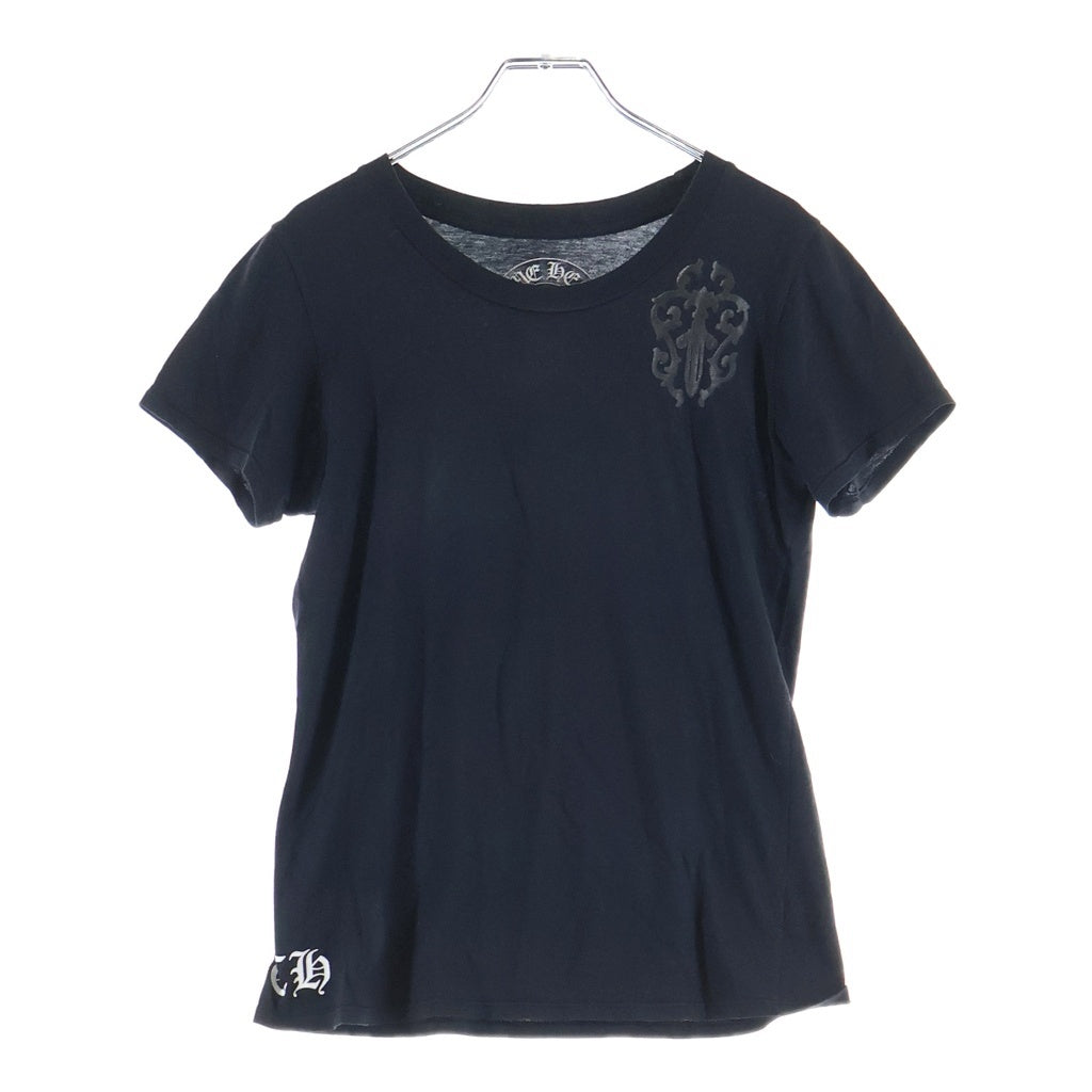 CHROME HEARTS(クロムハーツ) ヴァインダガー セメタリークロス CHロゴプリント 半袖Tシャツ カットソー ブラック レディース