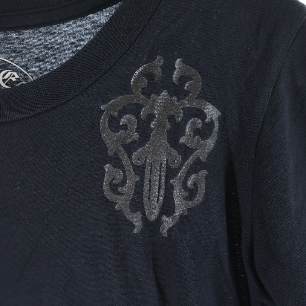 CHROME HEARTS(クロムハーツ) ヴァインダガー セメタリークロス CHロゴプリント 半袖Tシャツ カットソー ブラック レディース