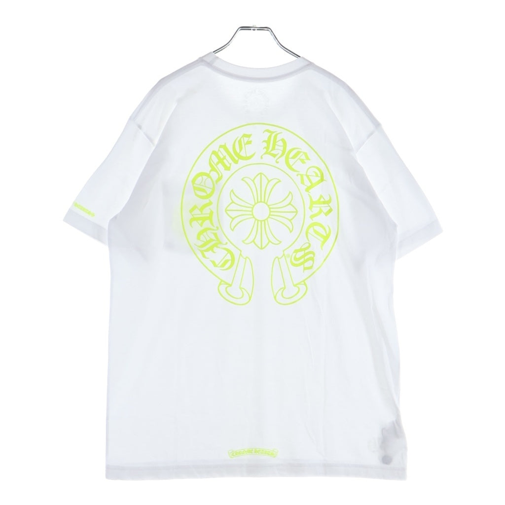 CHROME HEARTS(クロムハーツ) HORSESHOE S/S TEE WHITE/NEON YELLOW ホースシュー ショートスリーブ Tシャツ ホワイト/イエロー