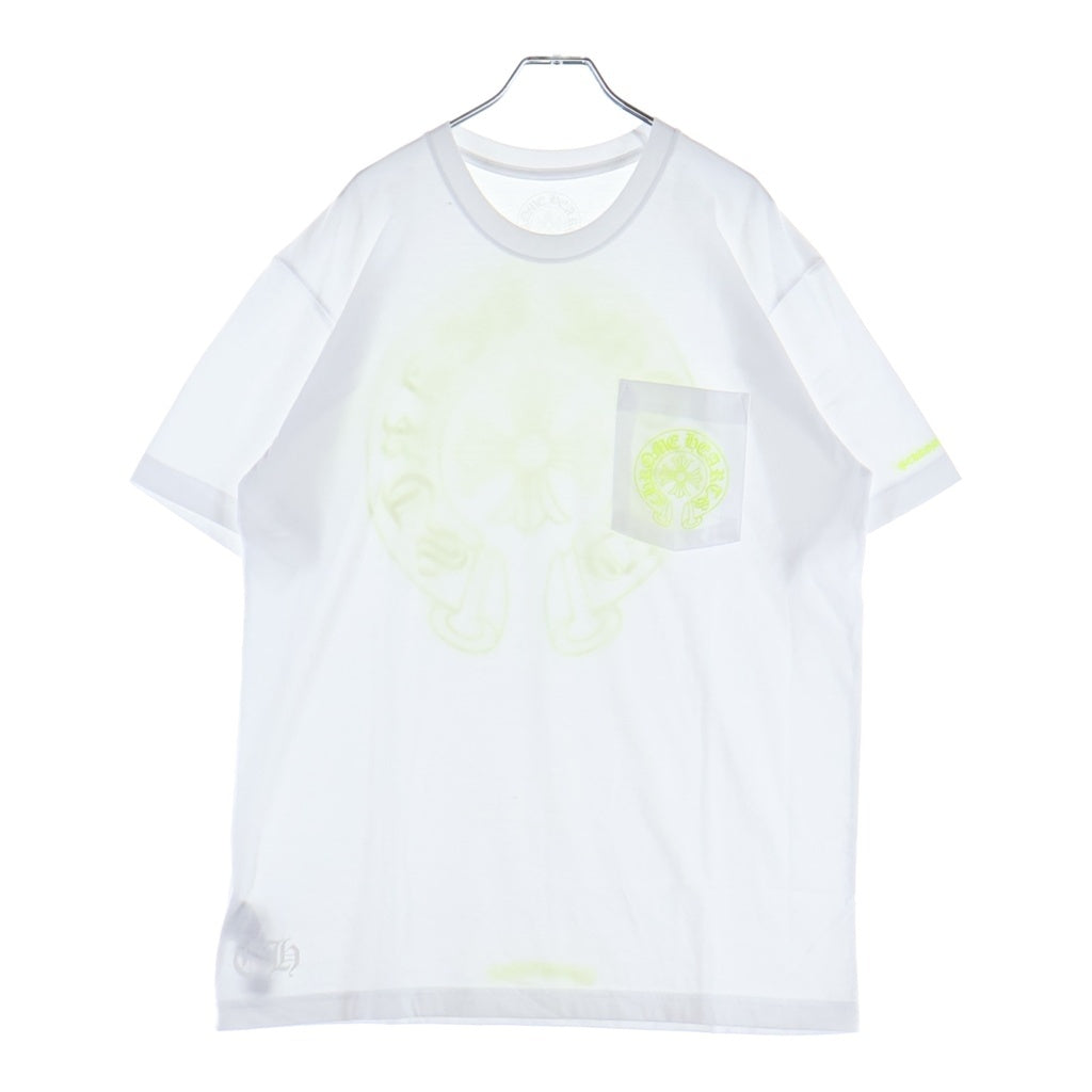 CHROME HEARTS(クロムハーツ) HORSESHOE S/S TEE WHITE/NEON YELLOW ホースシュー ショートスリーブ Tシャツ ホワイト/イエロー