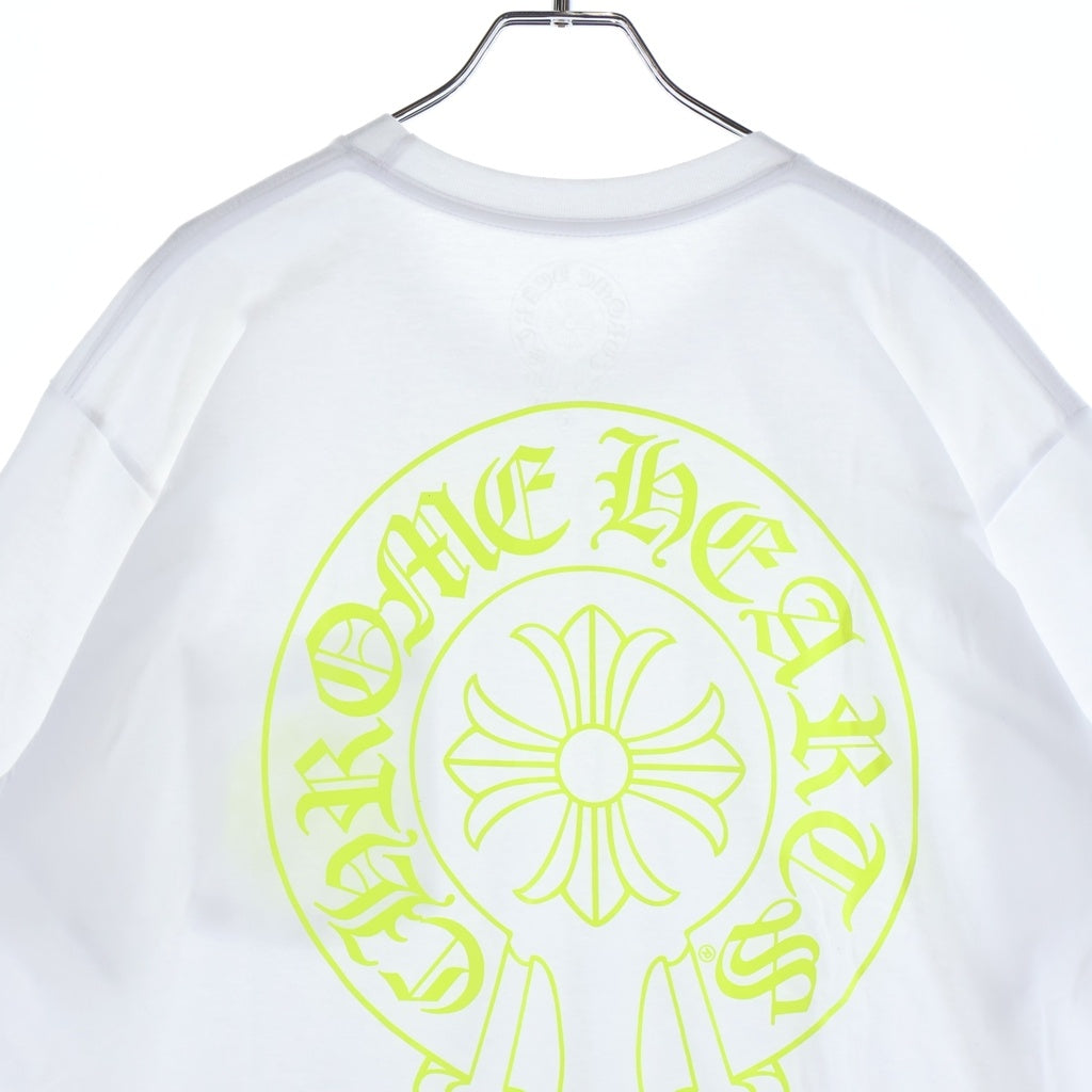 CHROME HEARTS(クロムハーツ) HORSESHOE S/S TEE WHITE/NEON YELLOW ホースシュー ショートスリーブ Tシャツ ホワイト/イエロー