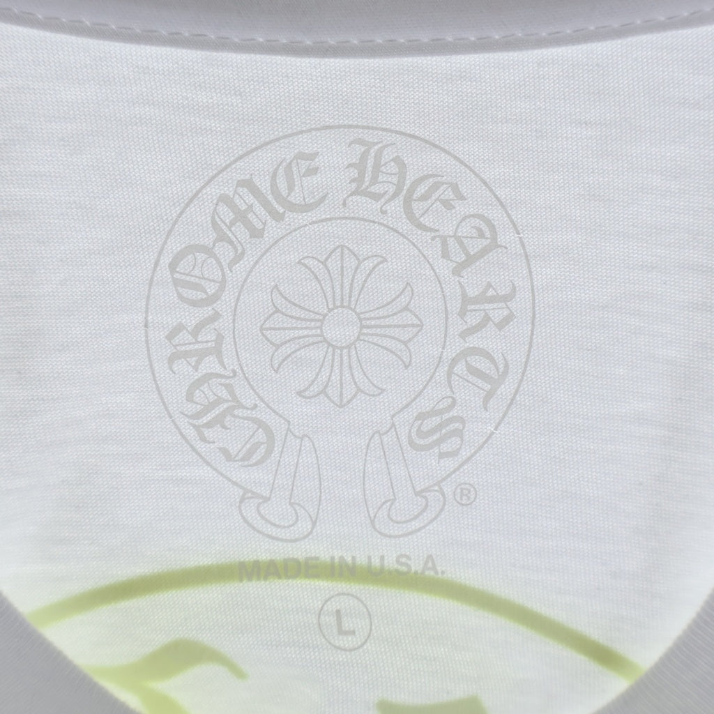 CHROME HEARTS(クロムハーツ) HORSESHOE S/S TEE WHITE/NEON YELLOW ホースシュー ショートスリーブ Tシャツ ホワイト/イエロー