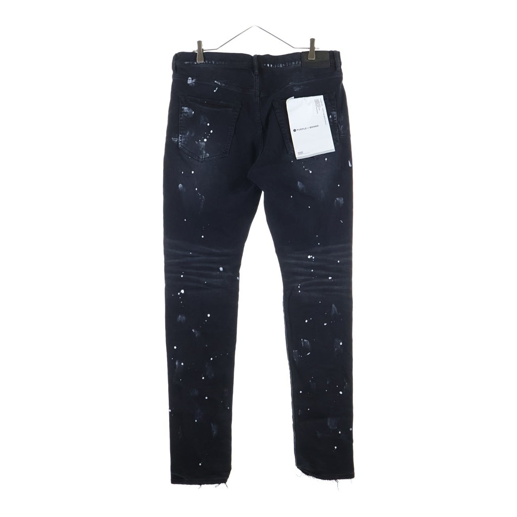 PURPLE BRAND(パープルブランド) SLIM FIT LOW RISE SKINYY ペイント加工 ローライズ スキニージーンズ デニムパンツ ブラック NO.P001