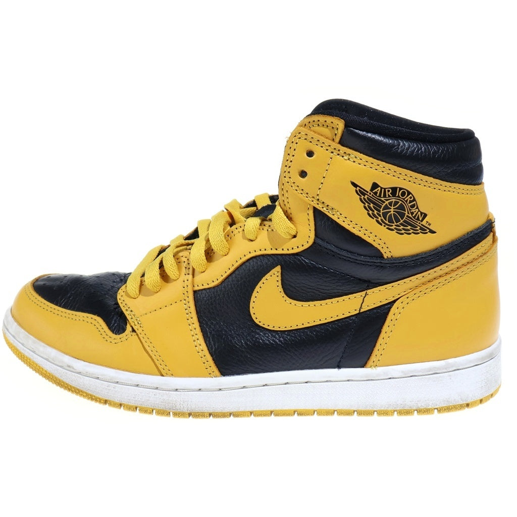 NIKE(ナイキ) AIR JORDAN 1 RETRO HIGH OG POLLEN エアジョーダン レトロ パラン ハイカットスニーカー US8.5/26.5cm イエロー/ブラック 555088-701