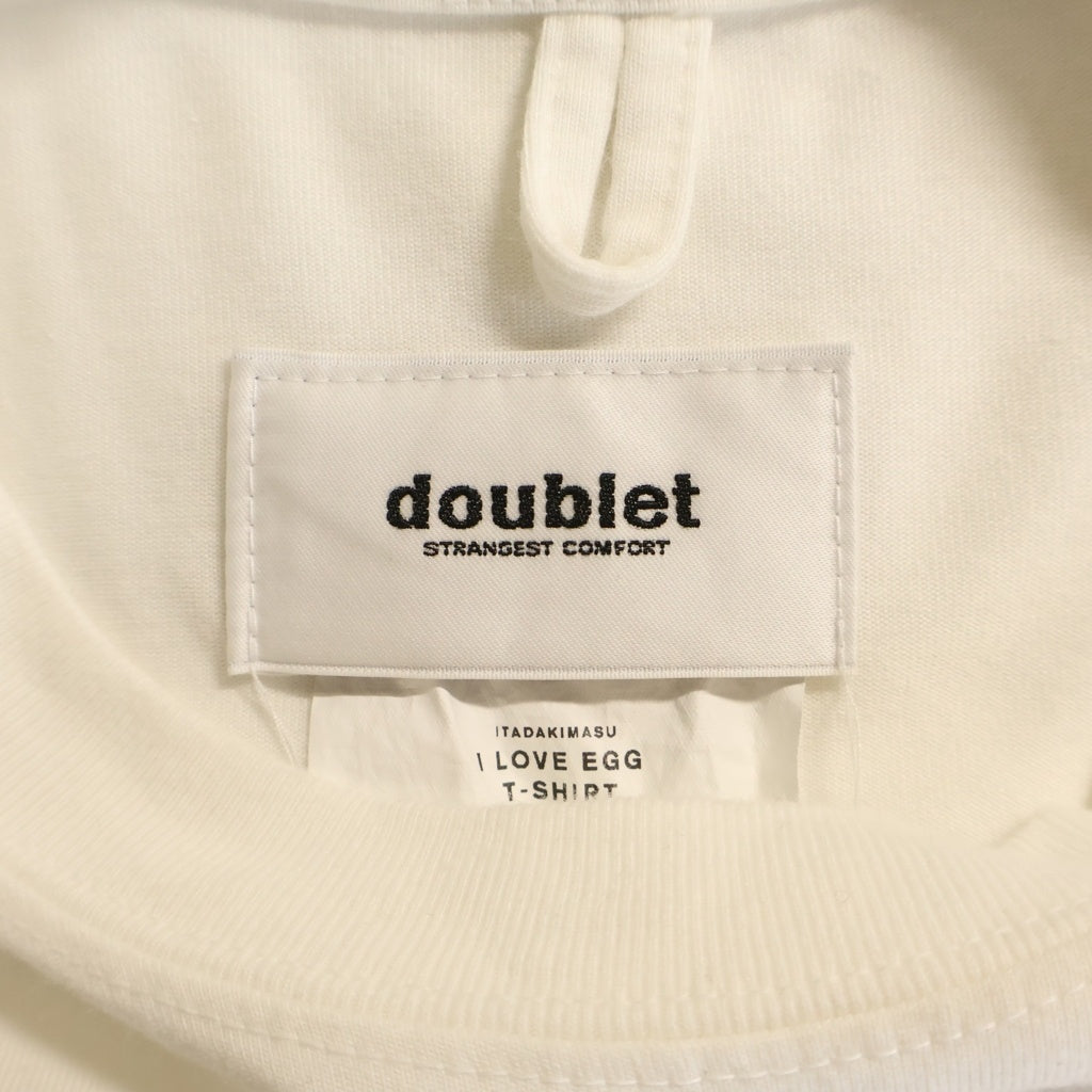 doublet(ダブレット) 26SS I LOVE EGG T-SHIRT プリント半袖Tシャツ カットソー ホワイト 26SS33CS428