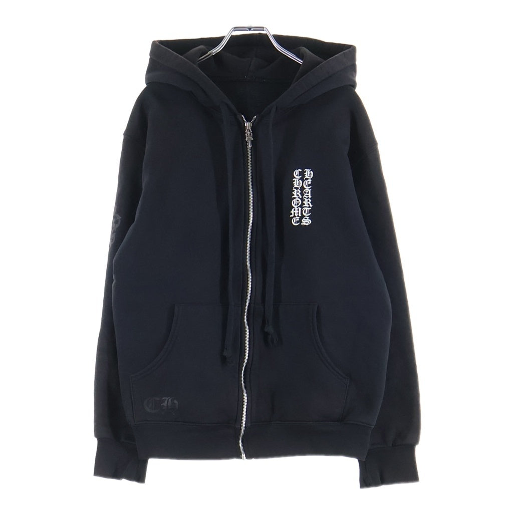 CHROME HEARTS(クロムハーツ) SWTSHIRT HD ZIP バックセメタリークロスプリント サーマル裏地ジップアップパーカー ブラック
