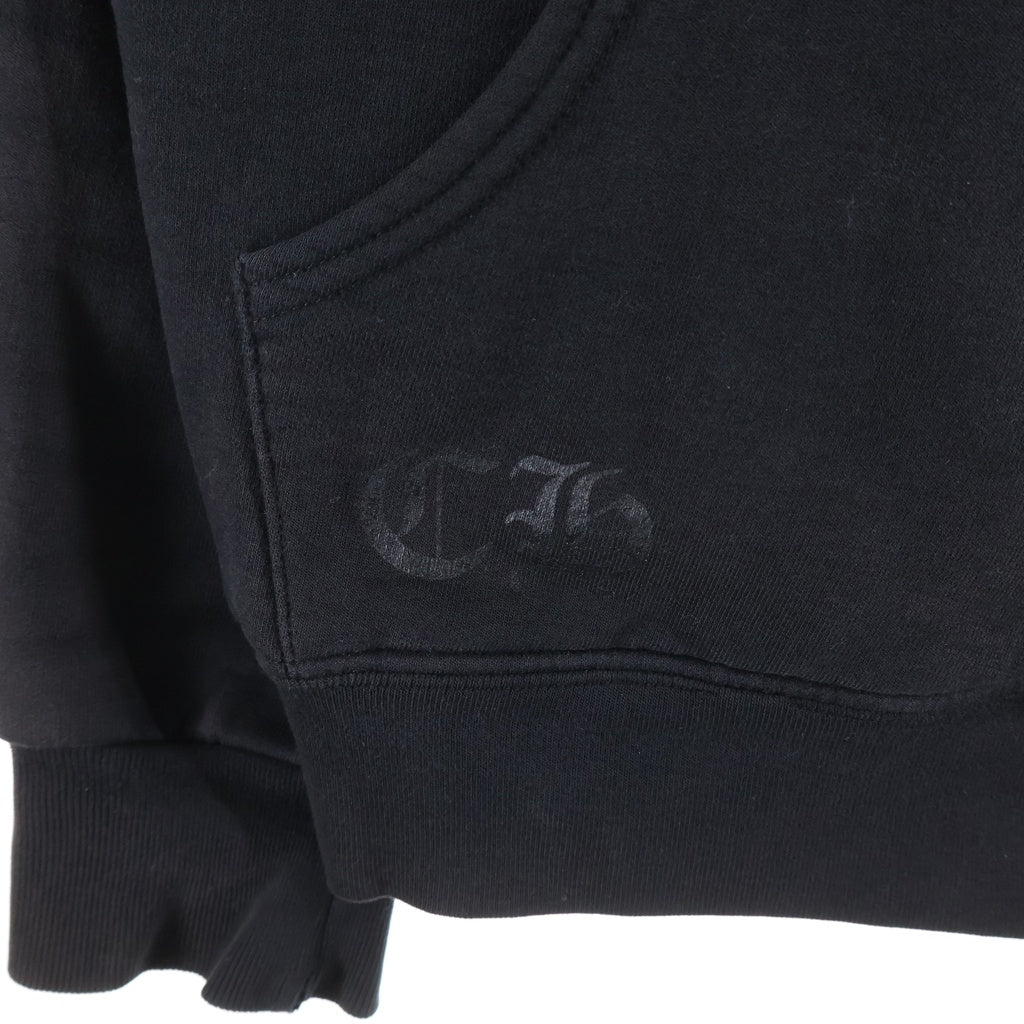 CHROME HEARTS(クロムハーツ) SWTSHIRT HD ZIP バックセメタリークロスプリント サーマル裏地ジップアップパーカー ブラック