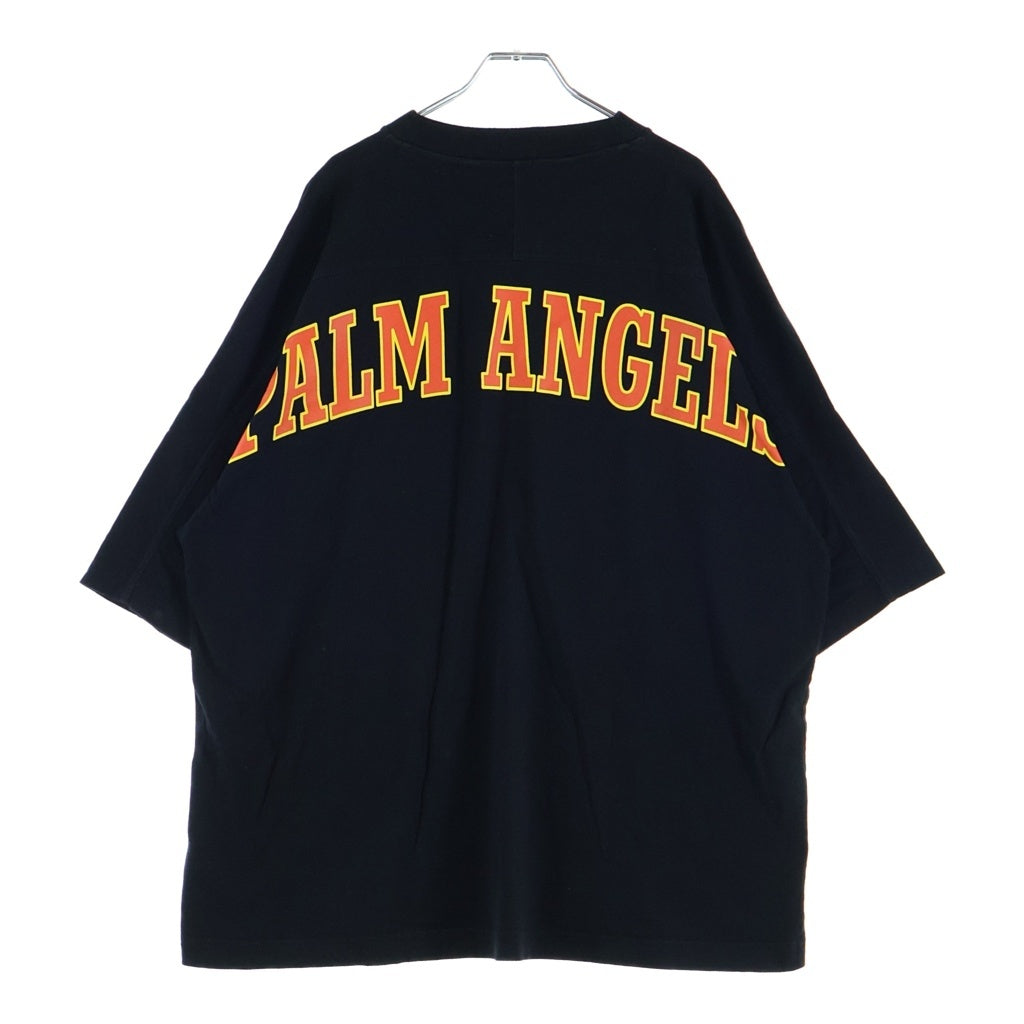 Palm Angels(パームエンジェルス) New College Logo Over T-shirt ニューカレッジロゴ オーバー 半袖Tシャツ カットソー ブラック PMAA047R20413027