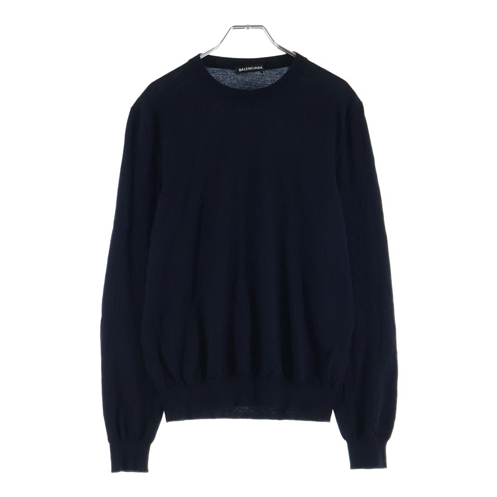BALENCIAGA(バレンシアガ) 19AW BBロゴ クルーネックニットセーター ネイビー 583117 T1439