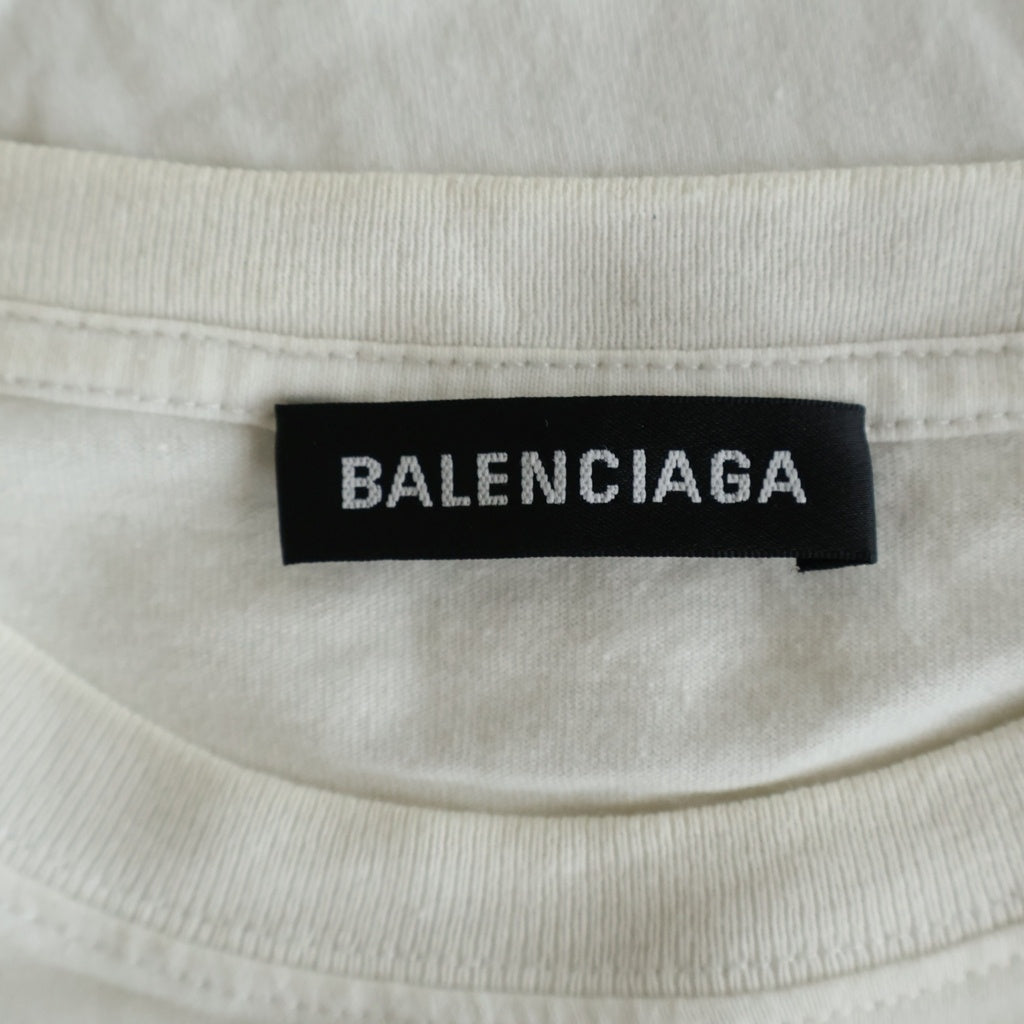 BALENCIAGA(バレンシアガ) 19SS BBロゴプリント 半袖Tシャツ カットソー ホワイト 570803 TEV48