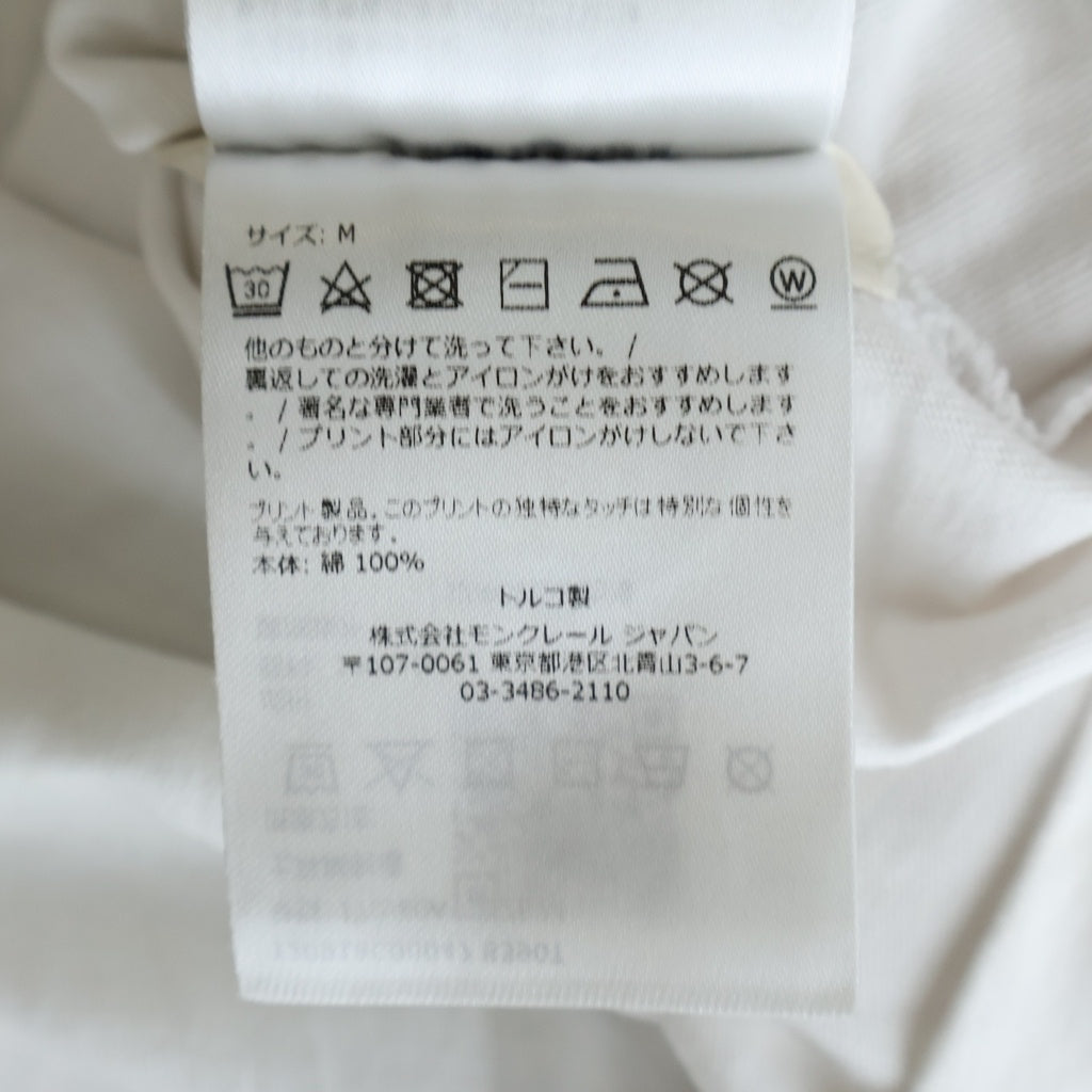 MONCLER(モンクレール) 23AW フロッキーロゴ刺繍 クルーネック半袖Tシャツ カットソー ホワイト I20918C00047 8390T