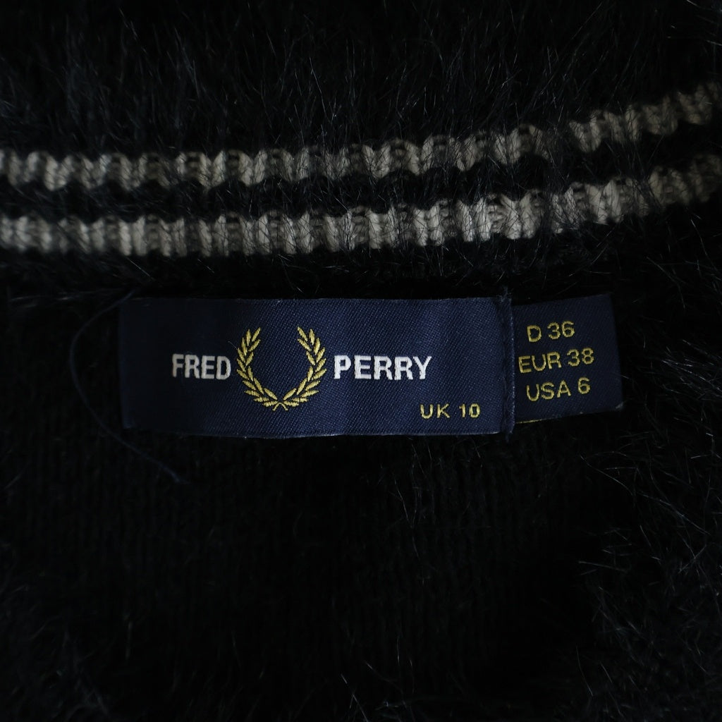 FRED PERRY(フレッドペリー) × Ray BEAMS 別注 シャギー長袖カーディガン ブラック レディース FZ7242