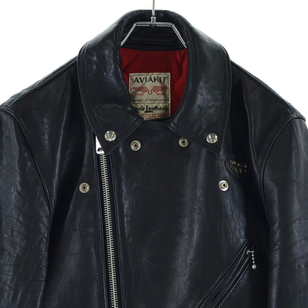 Lewis Leathers(ルイスレザー) AVIAKIT CYCLONE サイクロン ジップアップ レザー ダブルライダースジャケット ブラック