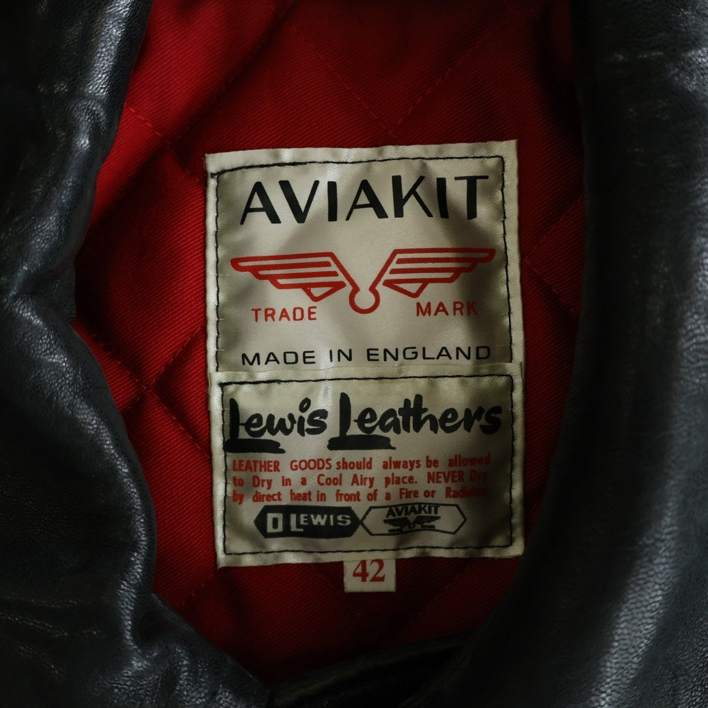 Lewis Leathers(ルイスレザー) AVIAKIT CYCLONE サイクロン ジップアップ レザー ダブルライダースジャケット ブラック