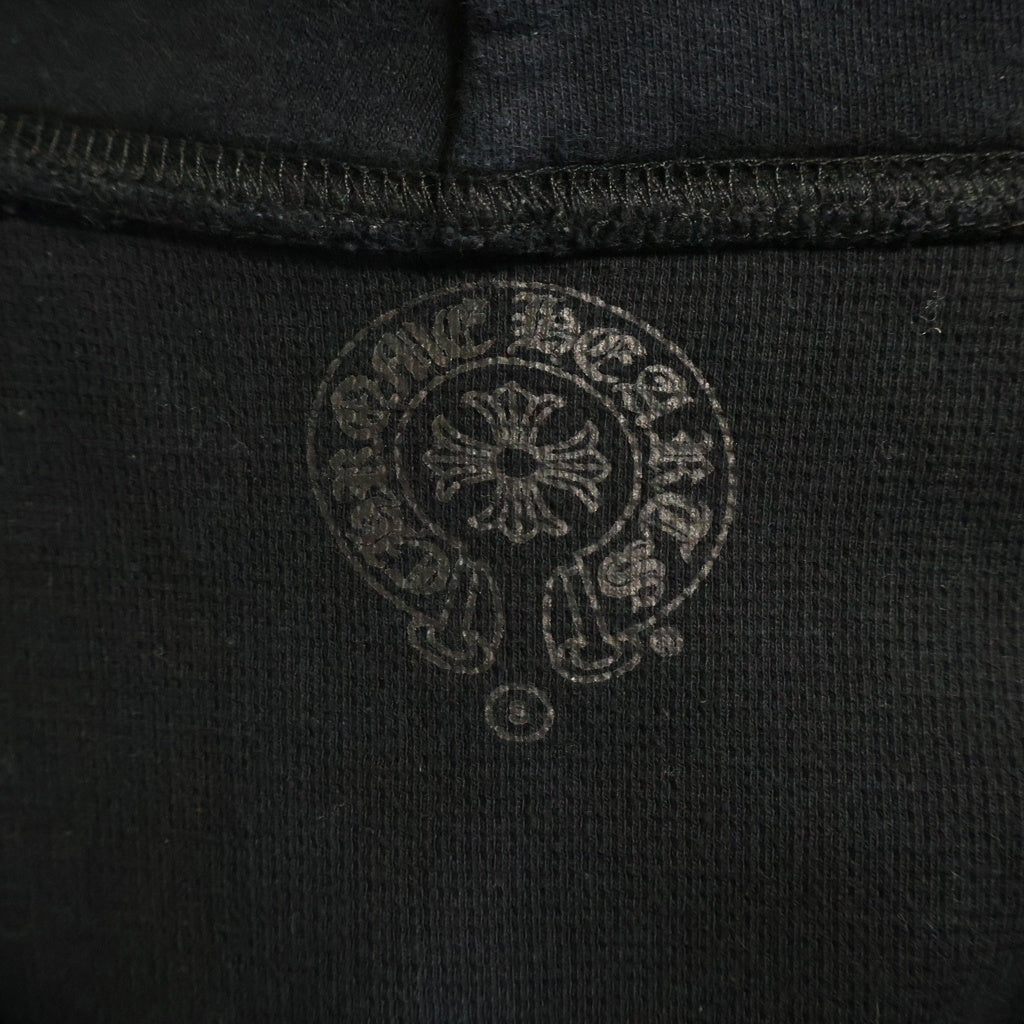 CHROME HEARTS(クロムハーツ) THERMAL SWTSHRT HD ZIP 裏地サーマル ロゴプリント ダガージップアップパーカー フーディー ブラック
