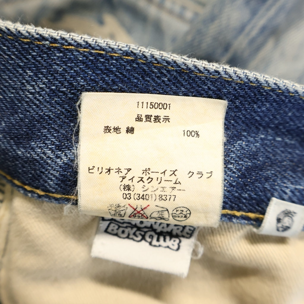 BILLIONAIRE BOYS CLUB(ビリオネアボーイズクラブ) バックロゴプリント デニムパンツ インディゴ 11150001